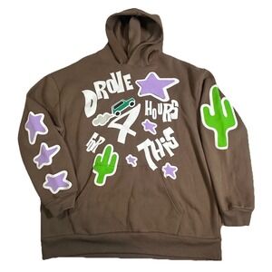 PacSun Drove 4 Hours For This Graphic Brown Hoodie Sweatshirt Graphic‎ XL